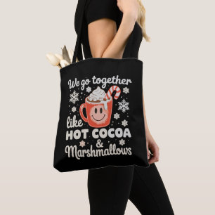 Tote Bag Nous allons ensemble comme des guimauves de cacao 