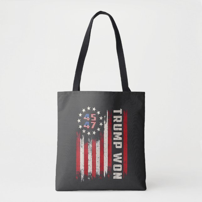 Tote Bag Nous avons gagné TRUMP INAUGURATION Drapeau améric (Devant)
