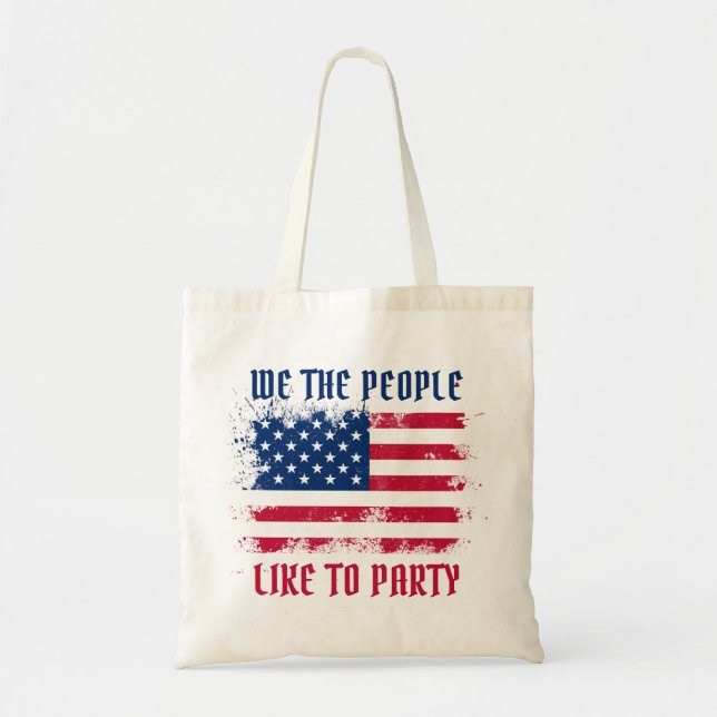 Tote Bag Nous le peuple Drapeau américain Funny Distressed  (Devant)
