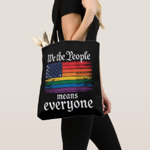 Tote Bag Nous Le Peuple Signifie Tout Le Monde Drapeau USA 