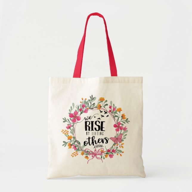 Tote Bag Nous Montons En Levant Les Autres (Devant)