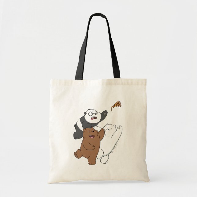 Tote Bag Nous Ours Nus - Dernière tranche de pizza (Devant)