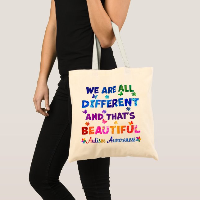 Tote Bag Nous sommes tous DIFFÉRENTS (Devant (produit))
