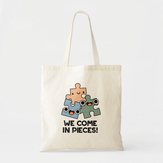 Tote Bag Nous Venons En Pièces Drôle Jigsaw Pun (Devant)