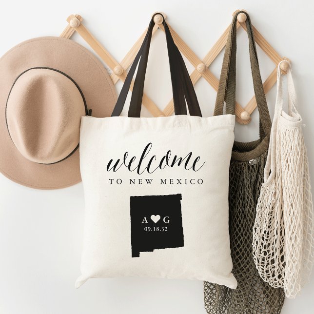 Tote Bag Nouveau-Mexique Mariage Silhouette État Bienvenue  (Créateur téléchargé)