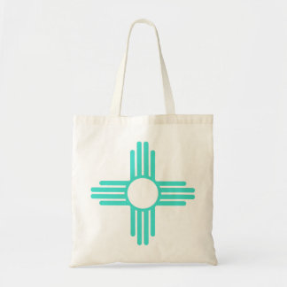 Tote Bag Nouveau Mexique Zia Sun en bleu turquoise