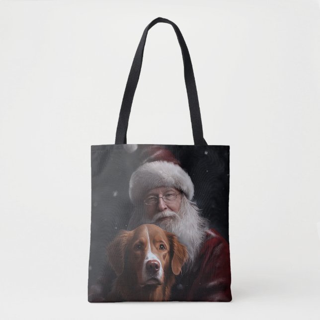 Tote Bag Nouvelle-Écosse Duck Toller Avec Le Festif Du Père (Devant)
