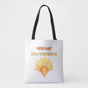 Tote Bag Nouvelle journée, nouveau départ Citation Inspiran