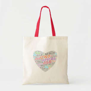 Tote Bag Nuage multicolore Fourre-tout de coeur de