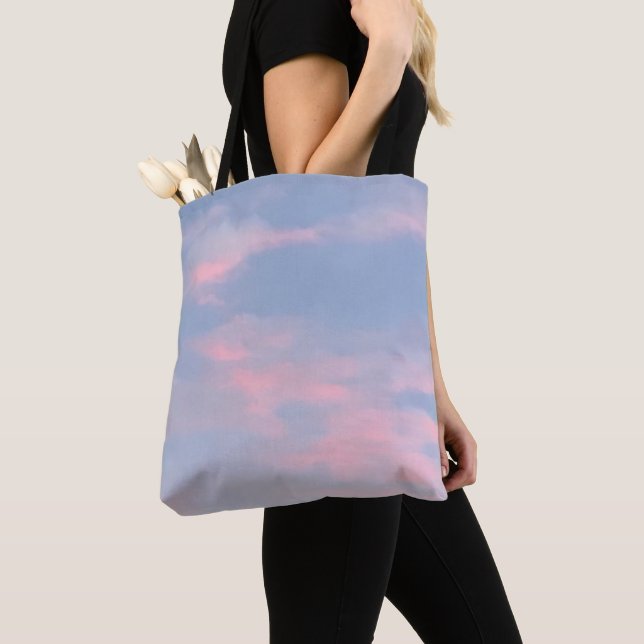 Tote Bag Nuages roses personnalisables (De près)
