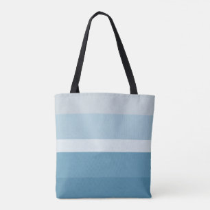 Tote Bag Nuances modernes des rayures bleues turquoises de