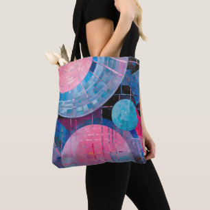 Tote Bag Nuances subtiles de bleu et de rose en Abstrait