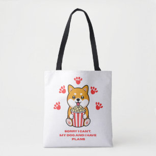 Tote Bag Nuit de cinéma amusante pour amateur de chien Shib