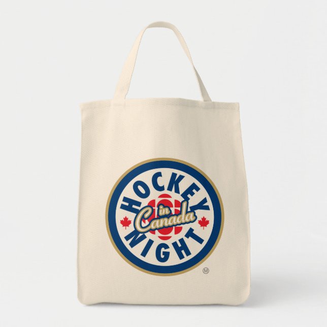 Tote Bag Nuit de hockey au Canada Épicerie Fourre-tout (Devant)