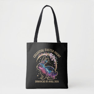 Tote Bag Nuit de Pâques céleste 2026 Lapin de la constellat
