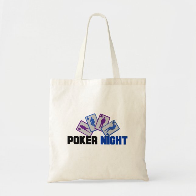 Tote Bag Nuit de poker avec cartes à jouer (Devant)