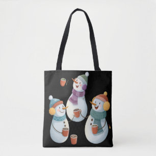 Tote Bag Nuit d'hiver des bonshommes de neige magiques – Il