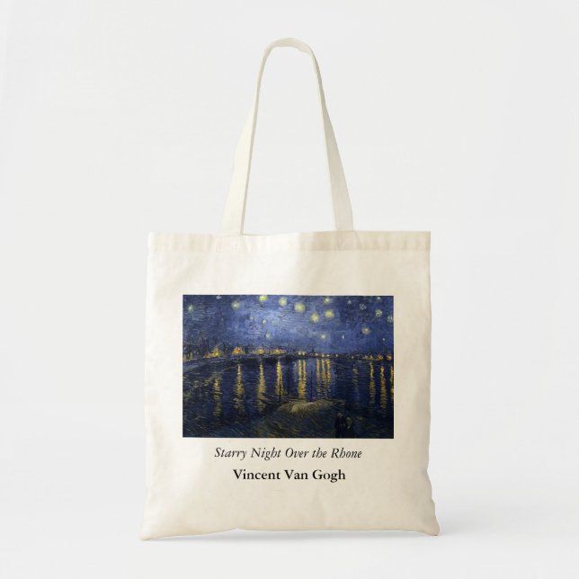 Tote Bag Nuit étoilée au-dessus du Rhône - le Van Gogh (Devant)