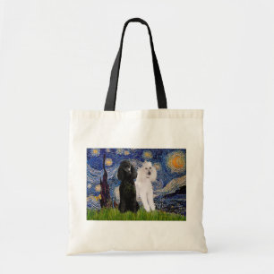 Tote Bag Nuit étoilée - Deux Poodles Standards