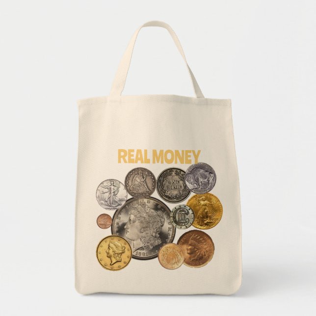 Tote Bag Numismatique : l'or et l'argent sont de l'argent r (Devant)
