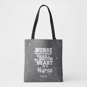 Tote Bag Nurse Praticien Parties scintillant Funny Fourre-t