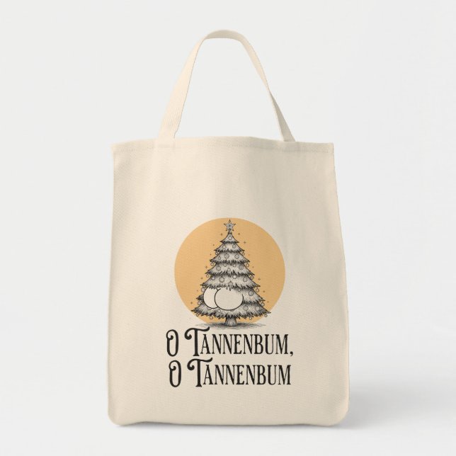 Tote Bag O Tannenbum Christmas tree butt bum funny tote (Devant)