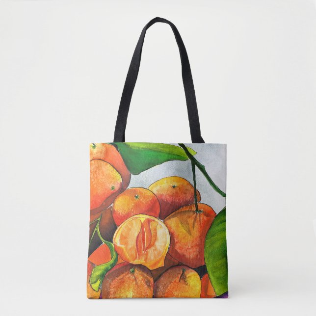Tote Bag Oaquarelle mandarine (Devant)