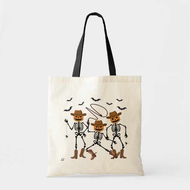 Tote Bag Occidental Halloween Skeletal Cowboys Personnalisé (Devant)