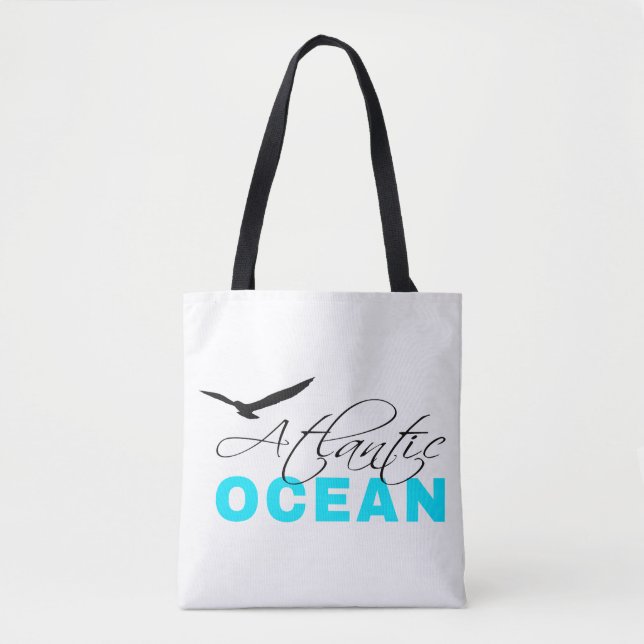 Tote Bag Océan Atlantique Blanc personnalisable (Devant)