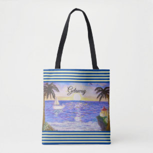Tote Bag Ocean Beach Paysage et Yacht