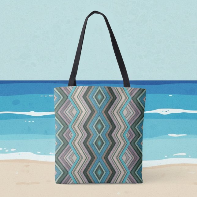Tote Bag Ocean Waves Zig Zags & Stripes (Créateur téléchargé)