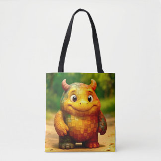 Tote Bag Odd Friends - Poster Monster en Carreaux Arc-En-Ci