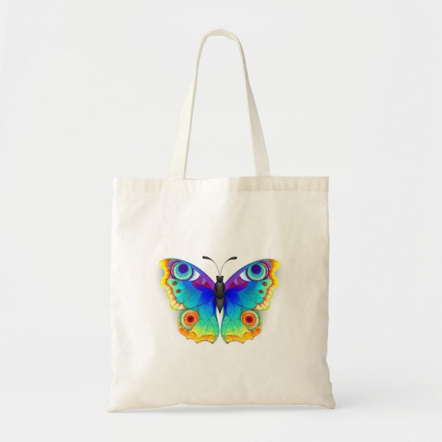 Tote Bag Oeil de paon arc-en-ciel (Devant)