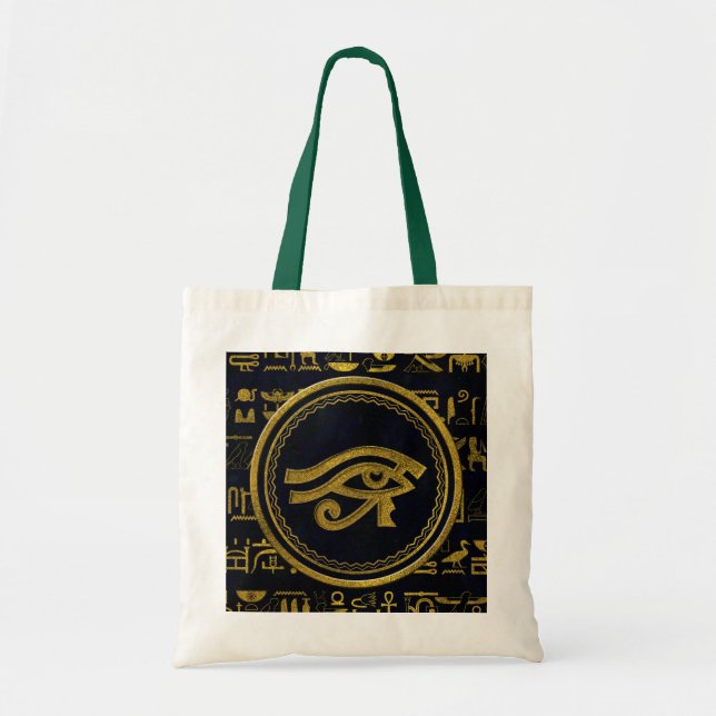 Tote Bag Oeil égyptien d'or de Horus - Wadjet (Devant)