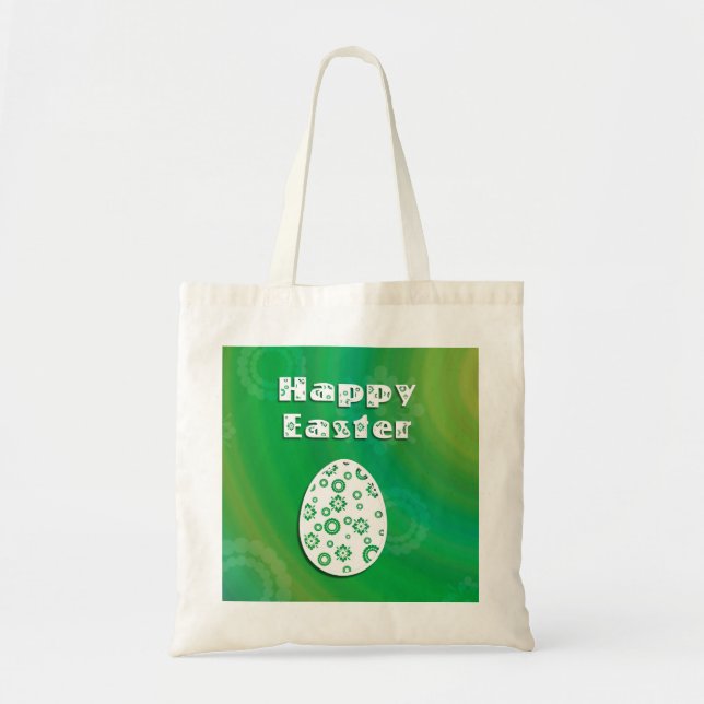 Tote Bag Oeuf de Pâques moderne Art du papier rétro (Devant)