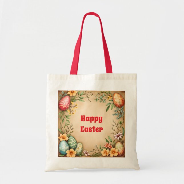 Tote Bag Oeufs Collection Vintage de Pâques (Devant)
