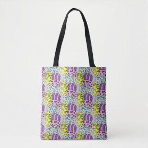 Tote Bag Oeufs colorés à motifs Pâques