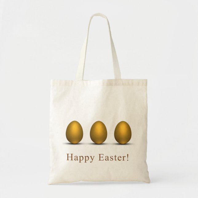 Tote Bag Oeufs de Pâques dorés modernes (Devant)