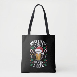 Tote Bag Offrir à Père Noël une famille de bières correspon