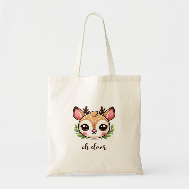 Tote Bag Oh Deer Cute Deer Minimal Design (Devant)