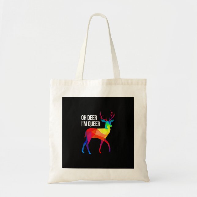 Tote Bag Oh Deer Queer LGBT Pride Celebration Design (Devant)