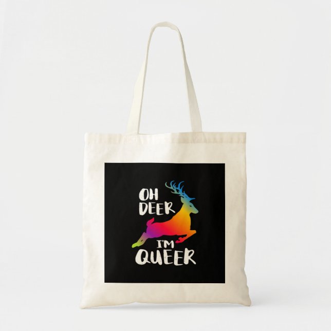 Tote Bag Oh Deer Queer Pride Minimal Artistic StyleTote Bag (Devant)