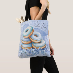 Tote Bag Oh Garçon Fête de Naissance Donuts Bleus