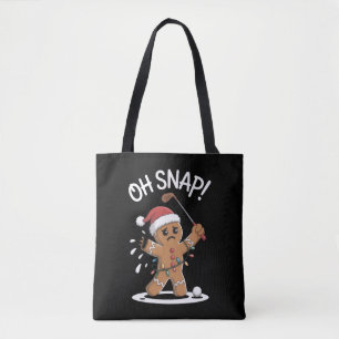 Tote Bag Oh Snap Bonhomme en pain d'épices golfeur Golf Noë