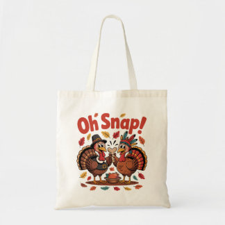 Tote Bag Oh Snap! Wishbone Game Pilgrim Native Turkey Funny