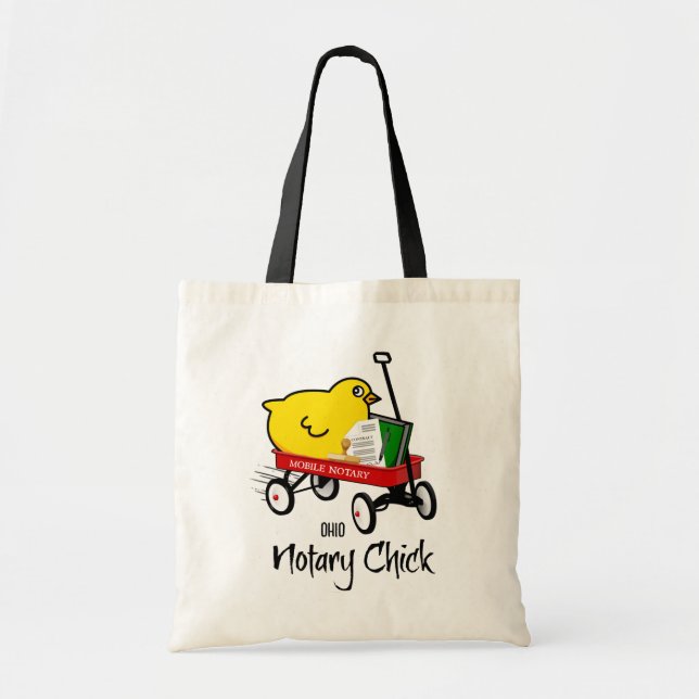 Tote Bag Ohio Mobile Notaire Chick Red Wagon (Devant)