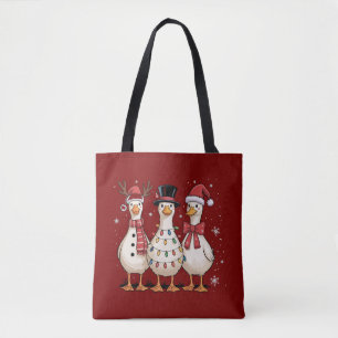 Tote Bag Oie de Noël Santa Drôle Mignon Bonhomme de Neige X