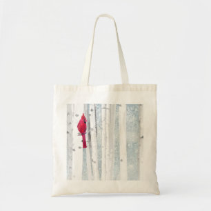 Tote Bag Oiseau cardinal rouge dans un magnifique Birch Tre