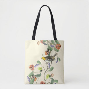 Tote Bag Oiseau chanteur vintage Pearl White