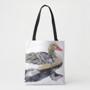 Tote Bag Oiseau d'aquarelle d'aspiration de main, canard